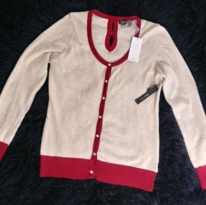 BCBGMAXAZRIA OATMEAL/RED Size Large